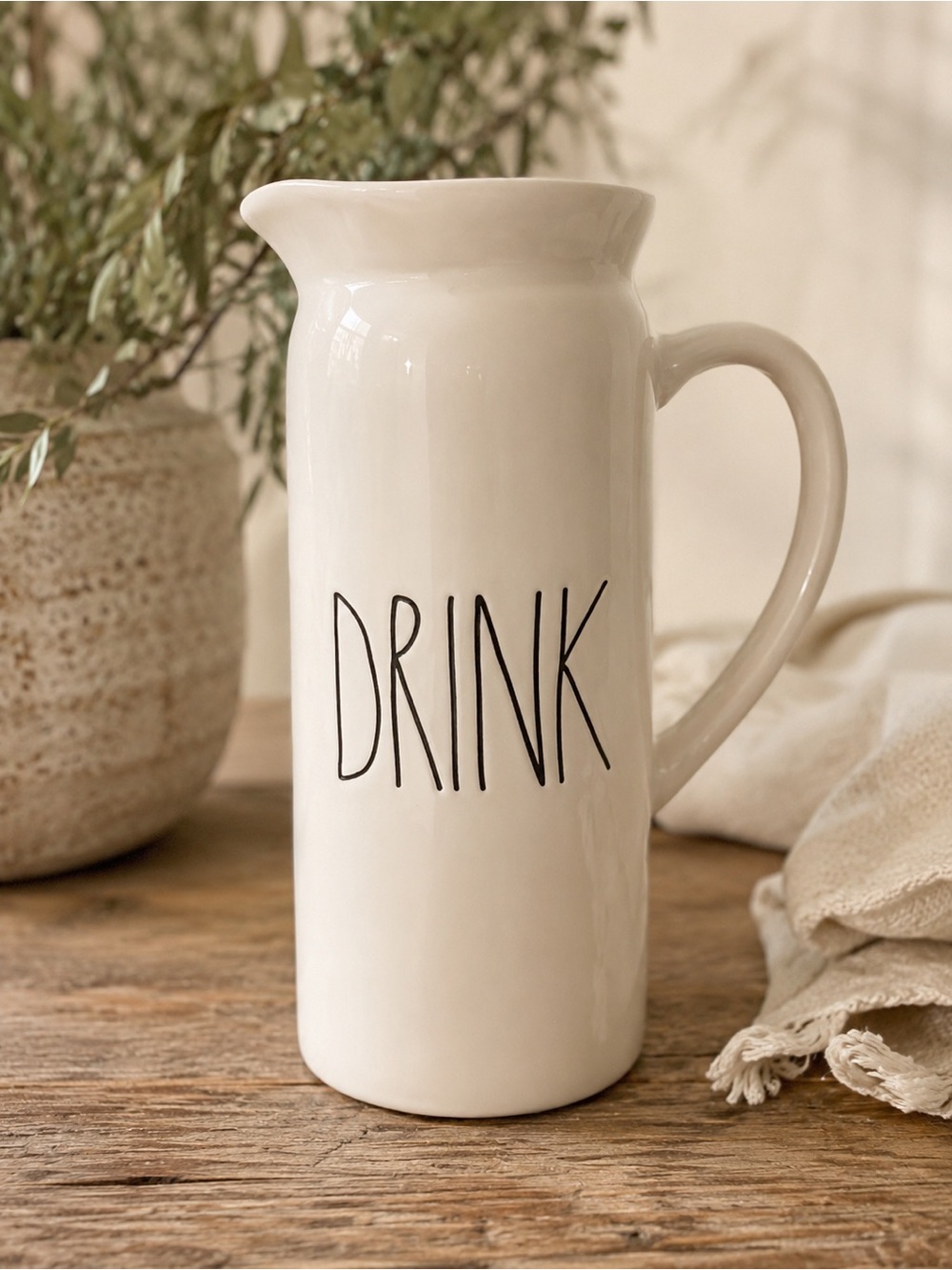 Rae Dunn “Drink” Pitcher‎ Farmhouse Kitchen Dining Home Decor